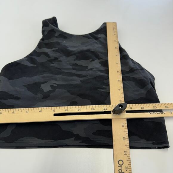 Athleta‎ Top Womens Small Black Grey Camo Print Conscious Crop Tank - Picture 7 of 8